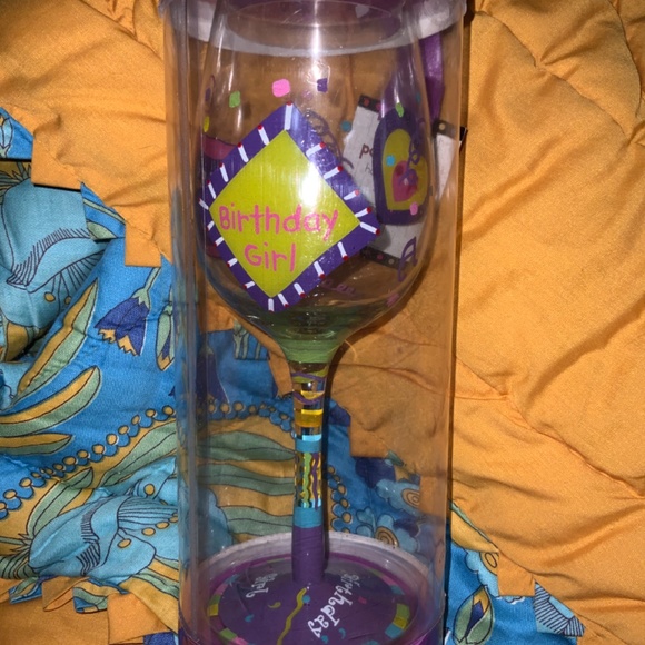 Handpainted Goblet Glasses “Birthday Girl” - Picture 2 of 3